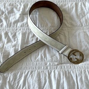 Gucci signature belt - White